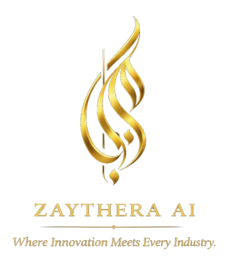 Zaythera AI gold logo and tagline